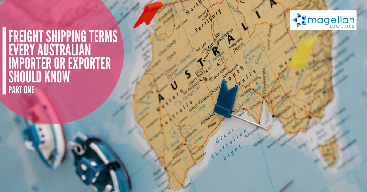 Freight Shipping Terms - image of Australia on a map with toy boats alongside